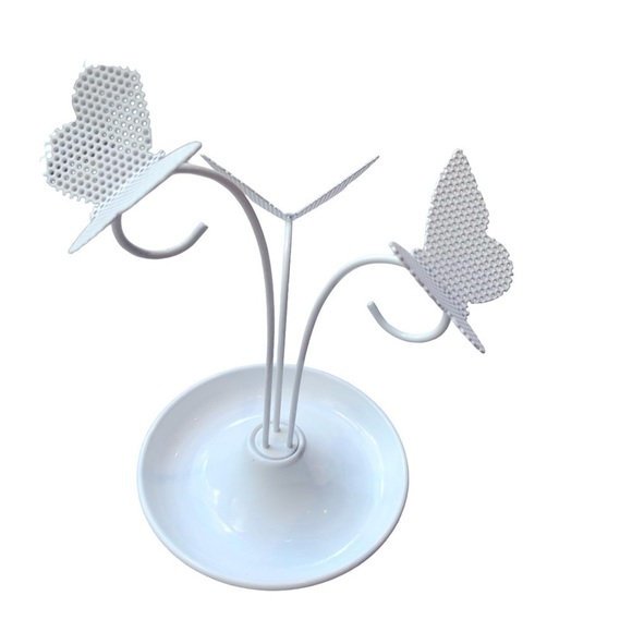 Umbra Meadow Butterfly Mini Jewelry Stand White Metal EUC - Picture 2 of 5